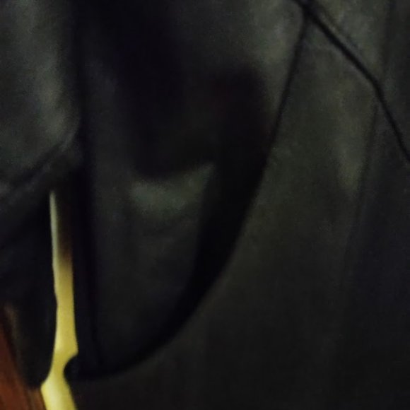 Vintage 90s PELLE New York Milano Genuine Leather Long Coat Size M - Picture 4 of 12